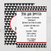 Invitation Carton d'invitation Houndstooth Party (Devant / Derrière)