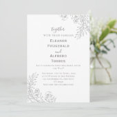 Invitation Carton d'invitation illustré noir et blanc classiq (Debout devant)