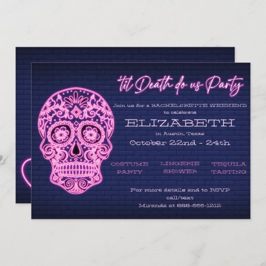 Invitation Carton d'invitation jusqu'à ce que la mort nous sé (Devant / Derrière)