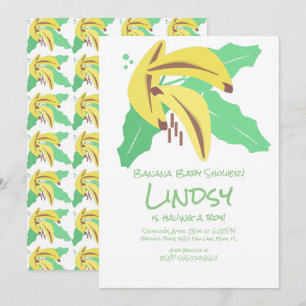 Invitation Carton d'invitation Kraft Baby Shower Jaune Banane