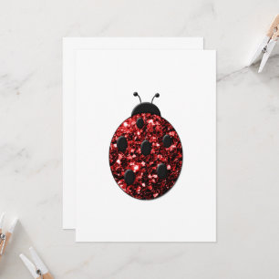 Invitation Carton d'invitation Ladybird Ladybug rouge pétilla