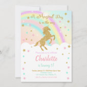Invitation Carton d'invitation Licorne Arc-en-ciel Anniversai (Devant)