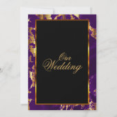 Invitation Carton d'invitation Marbre Violet et Or et Noir (Dos)