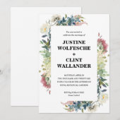 Invitation Carton d'Invitation Mariage Jardin Botanique (Devant / Derrière)