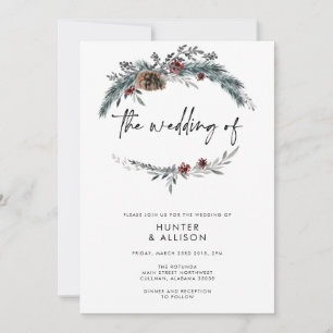 Invitation Carton d'invitation Mariage Pinède hivernale