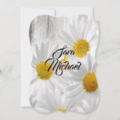 Invitation carton d'invitation mariage rustique marguerite (Dos)