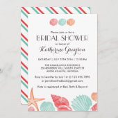 Invitation Carton d'invitation Mariage sur la Plage Coquillag (Devant / Derrière)