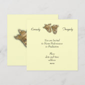 Invitation Carton d'invitation Masques de Comédie et de Tragé (Devant / Derrière)