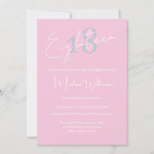 Invitation Carton d'invitation minimaliste moderne pour 18 an