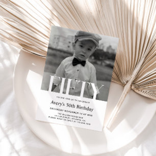 Invitation Carton d'invitation minimaliste pour les 50 ans d'