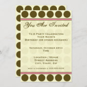 Invitation Carton d'invitation mode à pois bruns (Devant / Derrière)