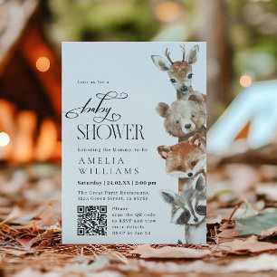 Invitation Carton d'invitation moderne avec animaux mignons a