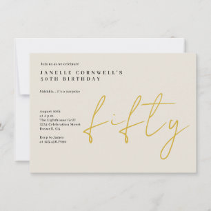 Invitation Carton d'invitation moderne pour 50 ans d'annivers