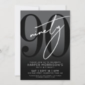 Invitation Carton d'invitation moderne pour 90e anniversaire  (Devant)