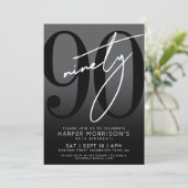 Invitation Carton d'invitation moderne pour 90e anniversaire  (Debout devant)