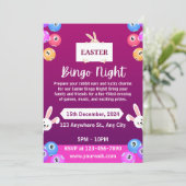 Invitation Carton d'invitation moderne violet et blanc pour u (Debout devant)