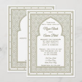 Invitation Carton d'invitation modifiable Arc arabe (Devant / Derrière)