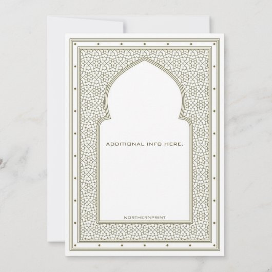 Invitation Carton d'invitation modifiable en arabe (Dos)