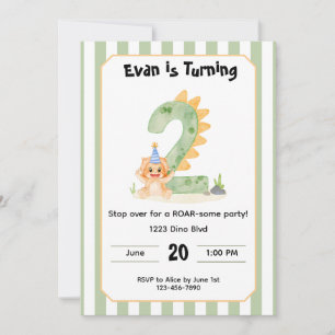 Invitation Carton d'invitation modifiable pour 2ème anniversa