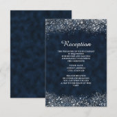 Invitation Carton d'invitation Navy et Blanc Stardust Récepti (Devant / Derrière)