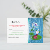 Invitation Carton d'invitation nénuphar avec annonce RSVP de (Debout devant)