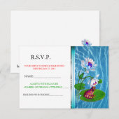 Invitation Carton d'invitation nénuphar avec annonce RSVP de (Devant / Derrière)