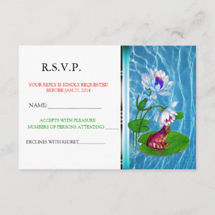 Invitation Carton d'invitation nénuphar avec annonce RSVP de 