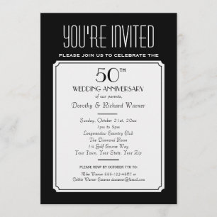 Invitation Carton d'invitation noir 5x7 pour fête, réunion ou