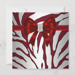Invitation Carton d'invitation officiel Red Zebra