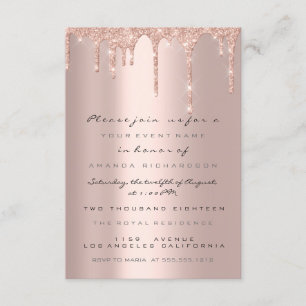 Invitation Carton d'invitation officiel Rose Gold avec des go