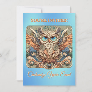 Invitation Carton d'invitation personnalisé Chouette couleur