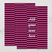 Invitation Carton d'invitation personnalisé rayures roses et  (Devant / Derrière)