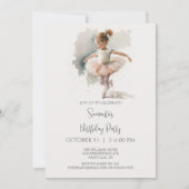 Invitation Carton d'invitation petite ballerine aquarelle (Devant)