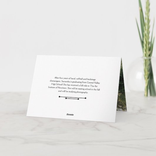 Invitation Carton d'invitation photo à huit angles noirs (Dos)