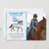 Invitation Carton d'invitation photo anniversaire cheval modi (Devant)