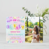 Invitation Carton d'invitation photo avec bulles (Debout devant)