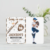 Invitation Carton d'invitation photo de baseball modifiable (Debout devant)