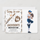 Invitation Carton d'invitation photo de baseball modifiable (Devant)