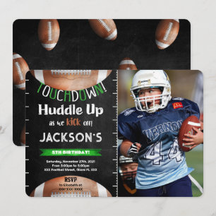 Invitation Carton d'invitation photo de football modifiable