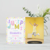 Invitation Carton d'invitation photo de saut modifiable (Debout devant)