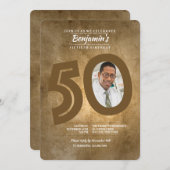 Invitation Carton d'invitation photo pour 50e anniversaire (Devant / Derrière)