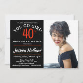 Invitation Carton d'invitation photo pour la fête d'anniversa (Devant)