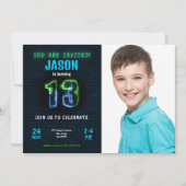 Invitation Carton d'invitation photo pour les 13 ans d'un gar (Devant)