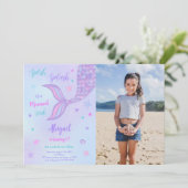 Invitation Carton d'invitation photo sirène (Debout devant)