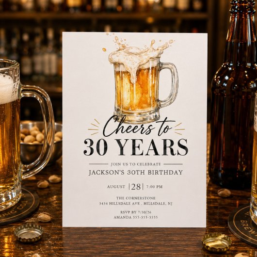 Invitation Carton d'invitation pour 30 ans