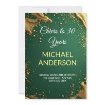 Carton d'invitation pour 30e anniversaire de coule