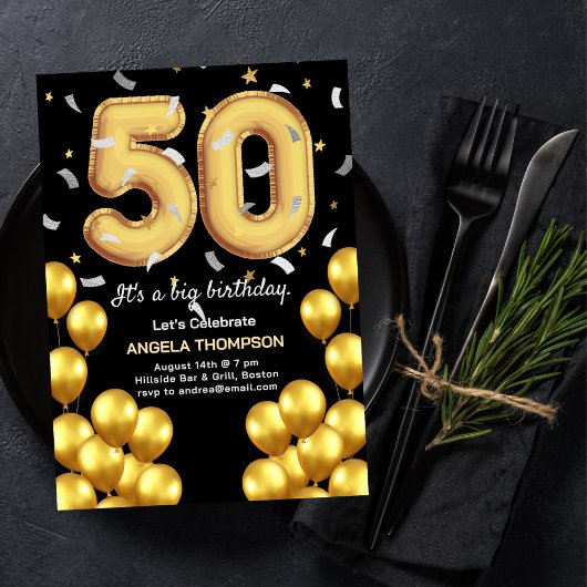 Invitation Carton d'invitation pour 50 ans