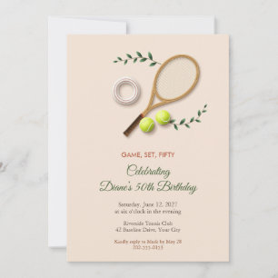 Invitation Carton d'invitation pour 50e anniversaire avec raq