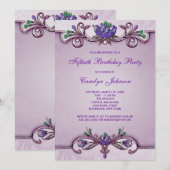 Invitation Carton d'invitation pour 50e anniversaire en damas (Devant / Derrière)