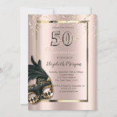 Invitation Carton d'invitation pour 50e anniversaire Masque R (Devant)